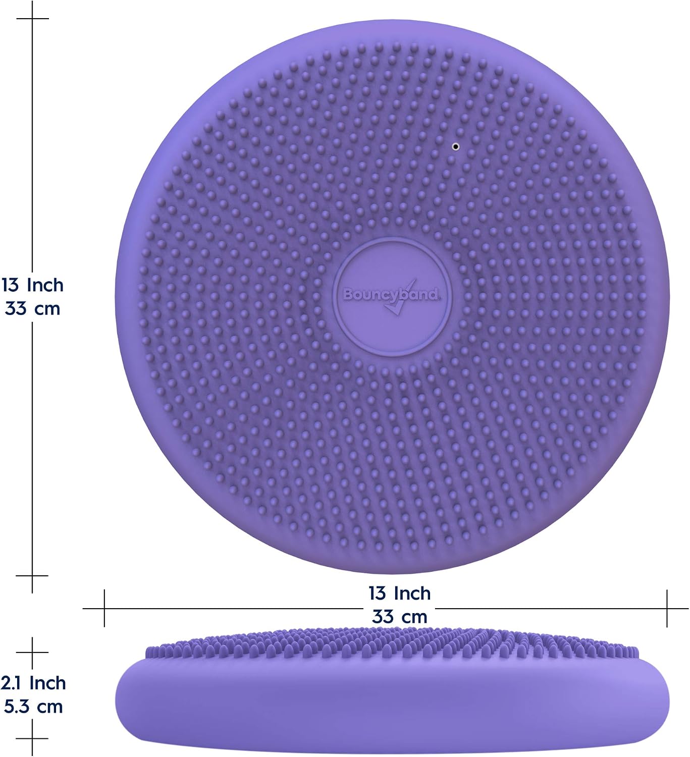 Bouncyband – Wiggle Seat – Purple, 13” D – Large Sensory Cushion for Kids Ages 6-18+ – Promotes Active Learning, Improves Student Productivity, Includes Easy-Inflation Pump