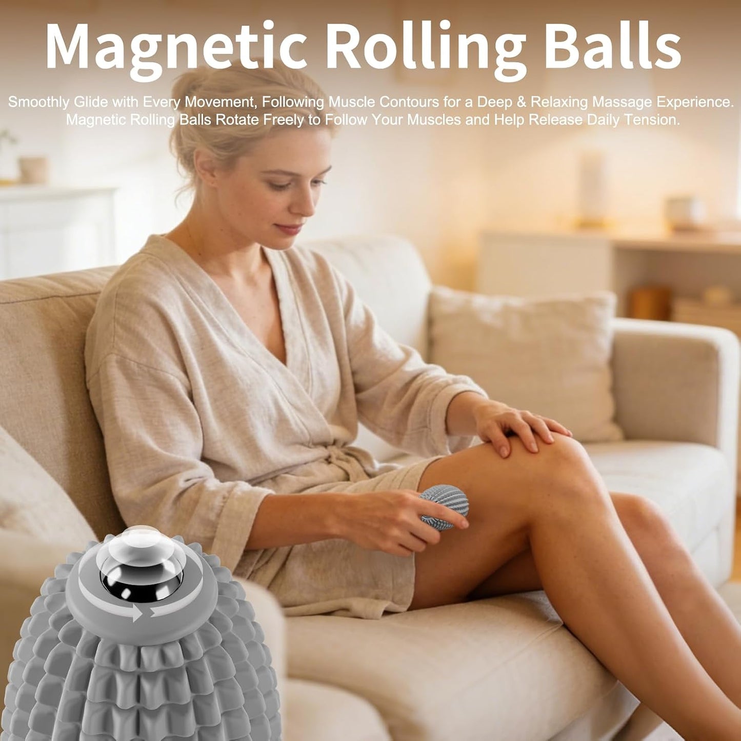 Vibrating Massage Ball for Full Body Relaxation, Silicone Trigger Point Massager Ball for Back, Neck, Foot, Muscle Recovery, Portable Rechargeable Massage Roller, 3 Vibration Modes (Black)