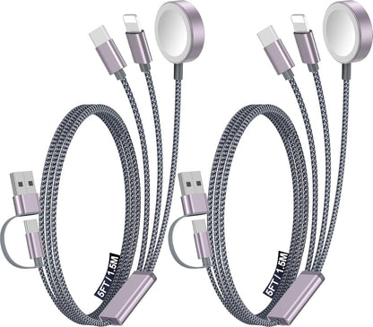 Travel Essentials for Apple Watch Charger,3-in-2 Multi Charging Cable