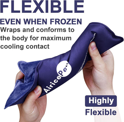 AiricePac Extra Large Gel Flexible Back Ice Packs for Injuries Reusable, 11”x 20” Cold Pack Wrap for Knee Leg Neck Shoulder Hip Back Pain Relief, Cold Compress Therapy for Swelling, Bruises, Surgery