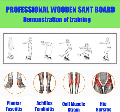 Slant Board for Calf Stretching Wooden Calf Stretcher Incline Board Adjustable Calf Stretch Board for Squats Knees Ankle