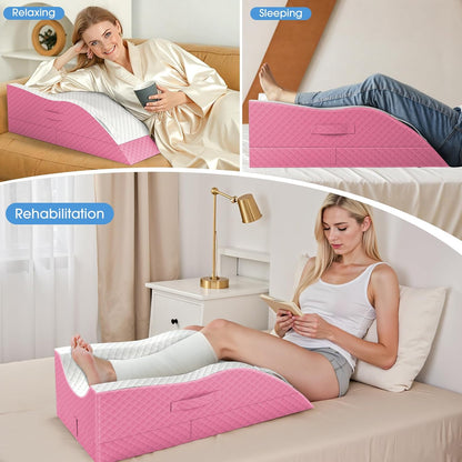 TranquilRelax Elevation Pillows for Leg After Surgery, Memory Foam Adjustable Wedge Pillow for Injury or Rest, Ankle Pillow for Sleeping Blood Circulation, Grey/Single Leg