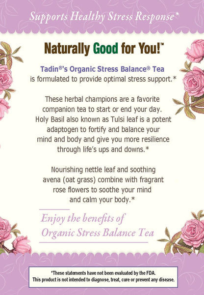 Tadin Organic Chamomile Lavender Tea, Caffeine Free Herbal Tea to Promote Serenity, 20 Tea Bags Per Box, Pack of 6