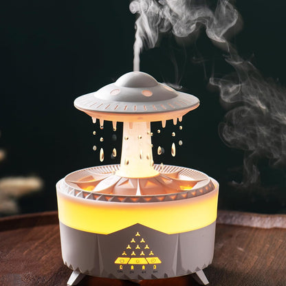 Raindrop Humidifier for Bedroom, 350ml Cool Mist Humidifier with Essential Oil Diffuser, 7 Colors LED Night Light & 4 Timers, Ultrasonic Vaporizer for Home Nursery Office