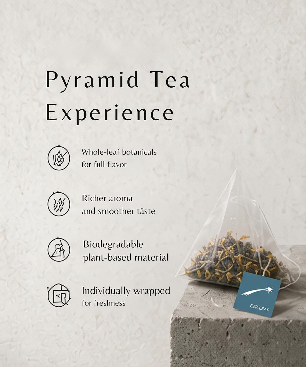 EZR LEAF The Daily Ritual Box – Tea Variety Pack Gift Set, 9 Assorted Tea Blends, Premium Pyramid Tea Bags, Herbal, Black＆Green Tea Collection, Tea Gifts for Tea Lovers, Lemon Verbena, Lemongrass , Rooibos , Lime , Sencha , Blackcurrant , Sweet Rose ,