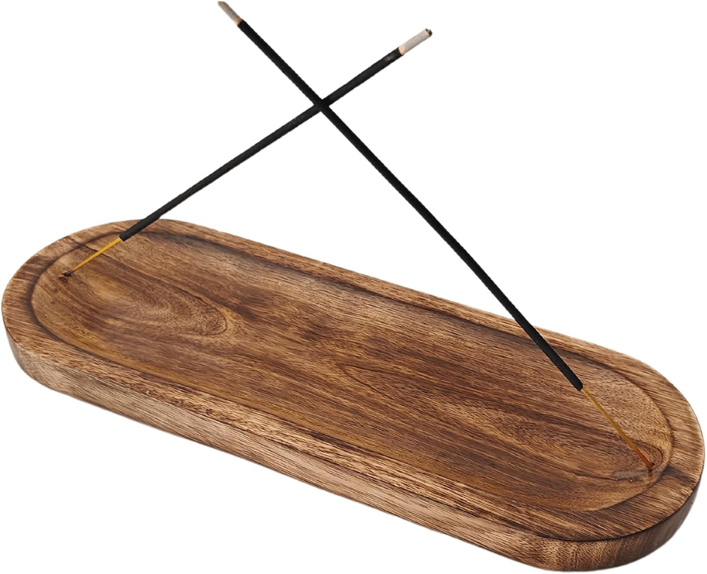 VANIYA CRAFTS® Wooden Handmade Tree of Life Design Boat Shape Incense Holder Stand Insence Tray for Home Decor Restaurant (11X4, Natural Black)