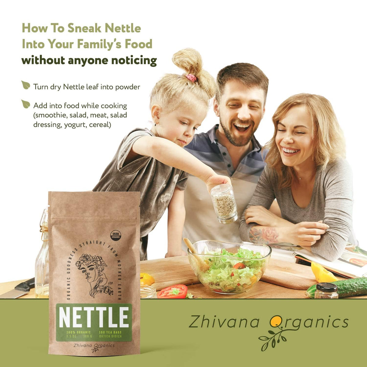 Nettle Tea Organic (100 Tea Bags) - Te de Ortiga - Digestion, Fluid Balance
