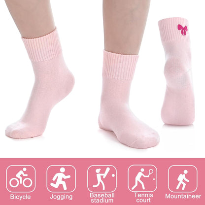 Eurzom 10 Pairs Socks Womens Crew Elastic Ankle Length Cotton Socks Aesthetic Cute Lightweight Low Cut Gifts for Women - Colors B