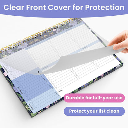 Weekly To Do List Notepad with 52 Undated Sheets（8.5"×11"）- Undated Weekly Planner Notepad for Office Desk Accessories and Supplies - Sunshine Petal