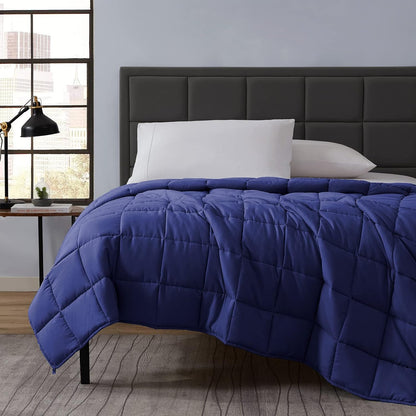 L'AGRATY Weighted Lap Pad 7lb: Small Weighted Blanket for Adults - Cooling Portable Travel Blanket for Relaxation Sleeping - Washable All-Season (29" x 24")