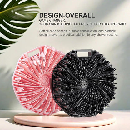 Silicone Body Scrubber – Dual-Sided Silicone Loofah for Shower, Set of 2 Soft Exfoliating Body Bath Shower Scrubber Loofah Brush Easy-to-Clean for Sensitive Kids Women Men All Kinds of Skin