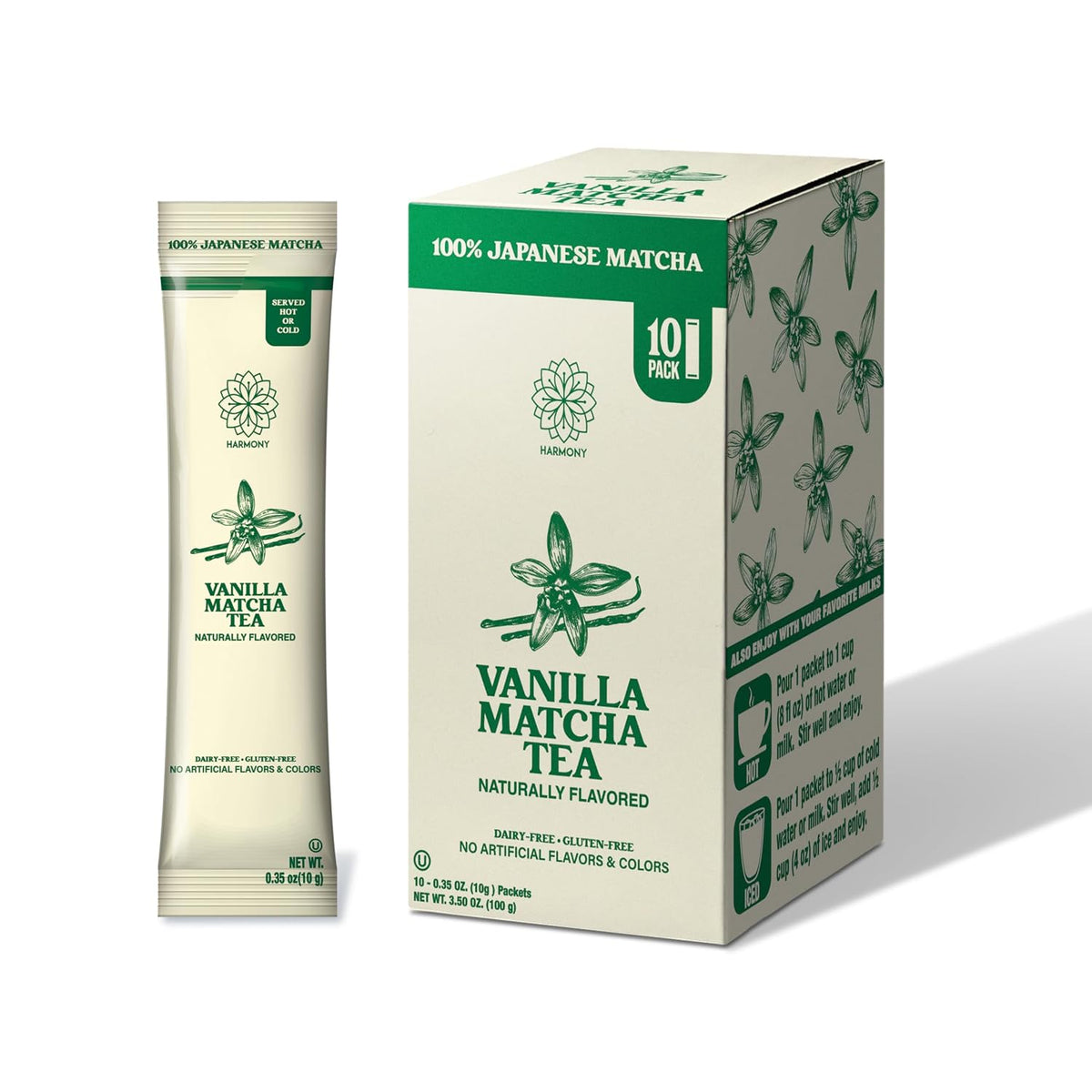 Harmony Premium Japanese Lavender Matcha Tea, 10 Sticks