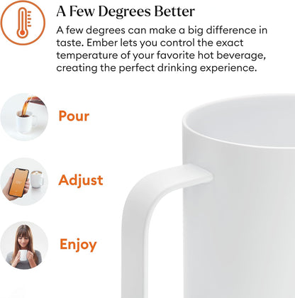 Ember Temperature Control Smart Mug 2, 14 Oz, App-Controlled Heated Coffee Mug with 80 Min Battery Life and Improved Design, Black