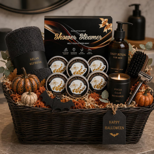 Boo Basket Stuffer for Him, Eucalyptus Mint Shower Steamers Aromatherapy
