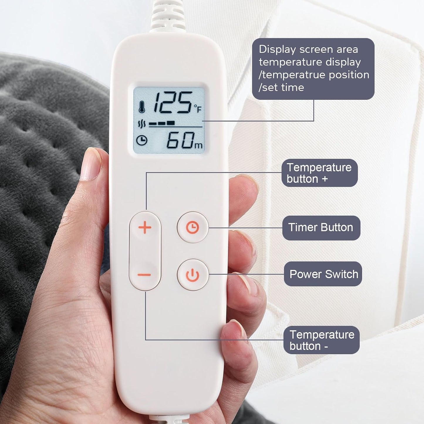 VAAGHANM Heating Pad: 33 x 17 inches Electric Heating Pad for Back -Extra Large Heat Pad for Shoulder/Neck/Knee/Arms - Upgraded 6 Timer & 6 Temperature Controller -Auto Shut Off- Gift for Mom