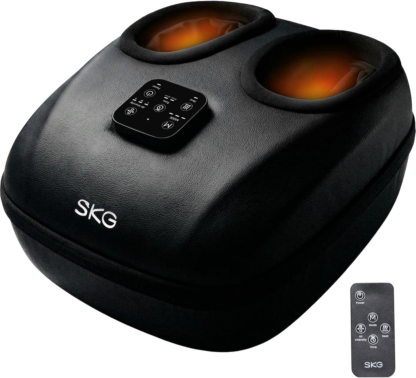 SKG YS100 Foot Massager with Heat and Remote, Upgrade Electric Feet Massager for Plantar Fasciitis Pain Relief, 3 Levels Compression Massage for Neuropathy Plantar Fasciitis, Fits Size 5-13,