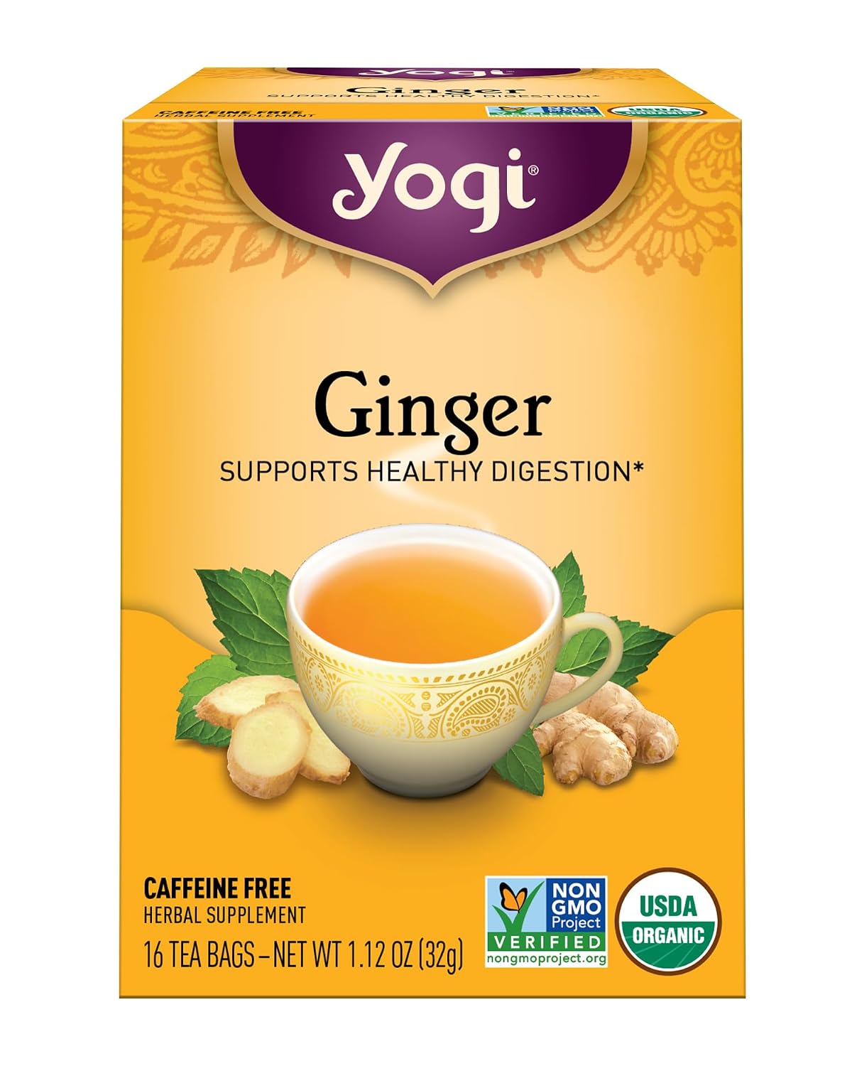 Yogi Tea Organic Ginger Tea, 16 Bags, 1.12 oz