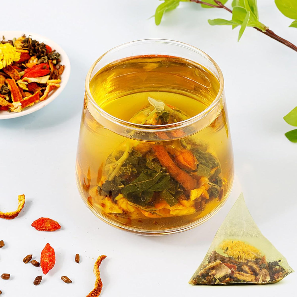 Goji Berry Chrysanthemum Tea for Liver Health, Dandelion Wolfberry Tea Bags, 8 Excellent Raw Material Formulas, Liver Cleanse & Detox Herbal Tea Bags, Vegan, Sugar-Free & Caffeine-Free (1BOX (15Bag))