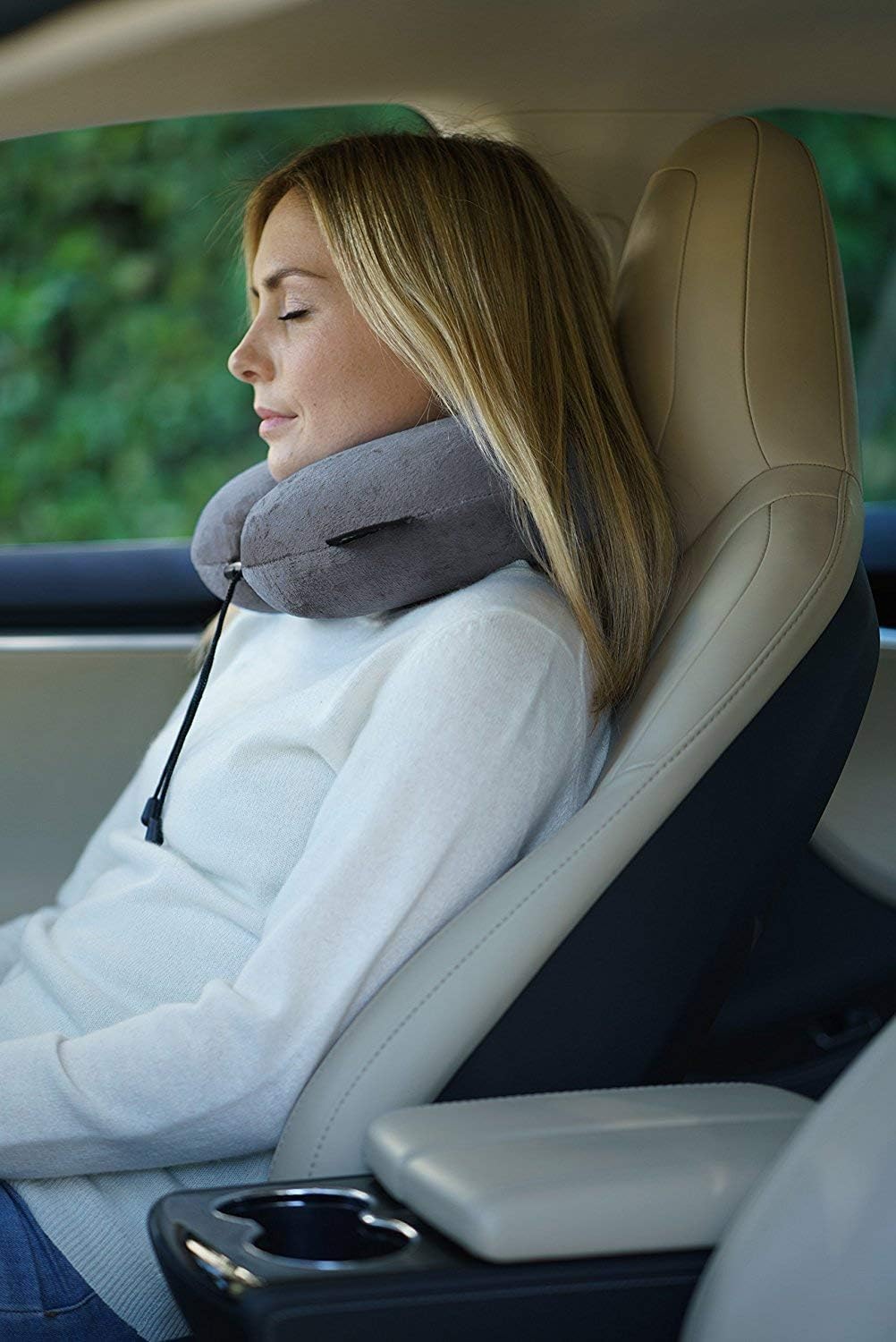 TRAVELREST Nest Neck Pillow Travel Essentials - Memory Foam Support - Grey