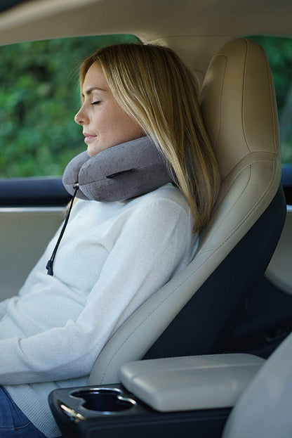 TRAVELREST Nest Neck Pillow Travel Essentials - Memory Foam Support - Grey