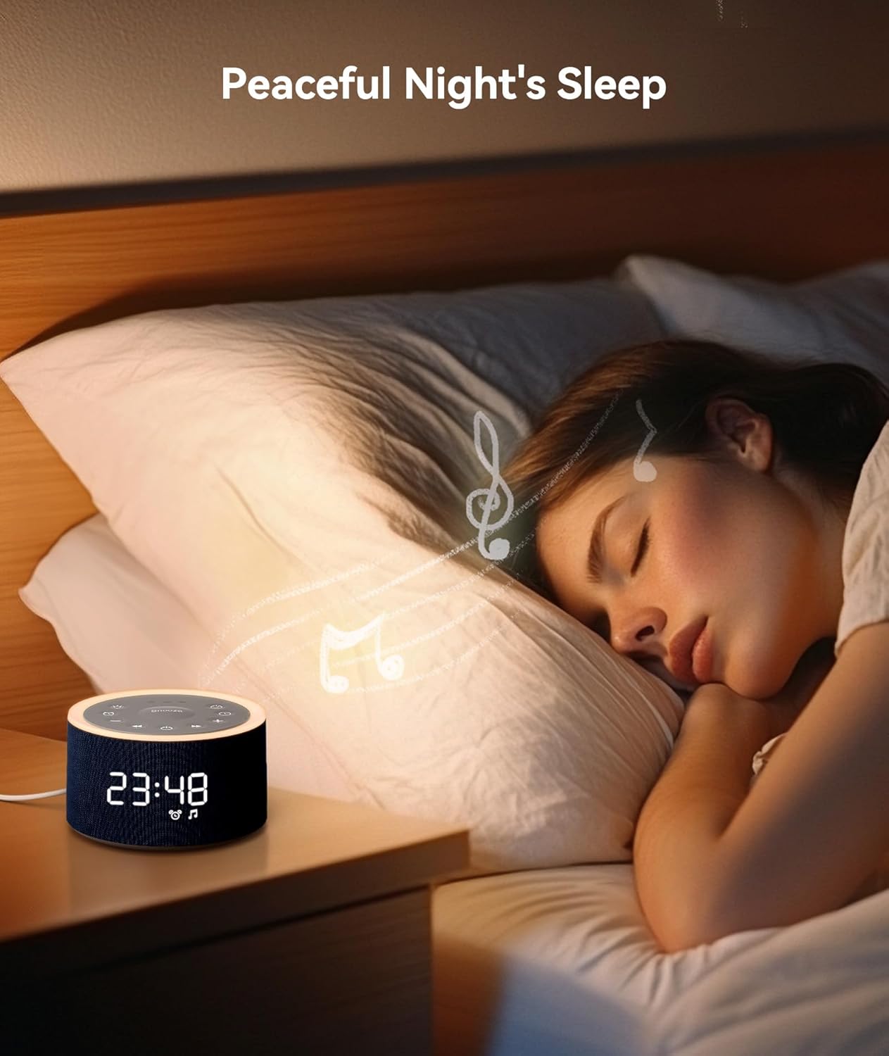 Dreamegg D1+ Sound Machine & Alarm Clock - Sound Machine for Sleep, White Noise Machine with 29 Soothing Sounds, Night Light, 0-100% Dimmable, White Noise Alarm Clock for Bedrooms Adults Baby
