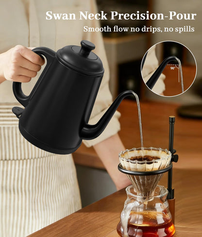 Gooseneck Electric Kettle 1L, 1000W, Pour-Over Coffee & Tea
