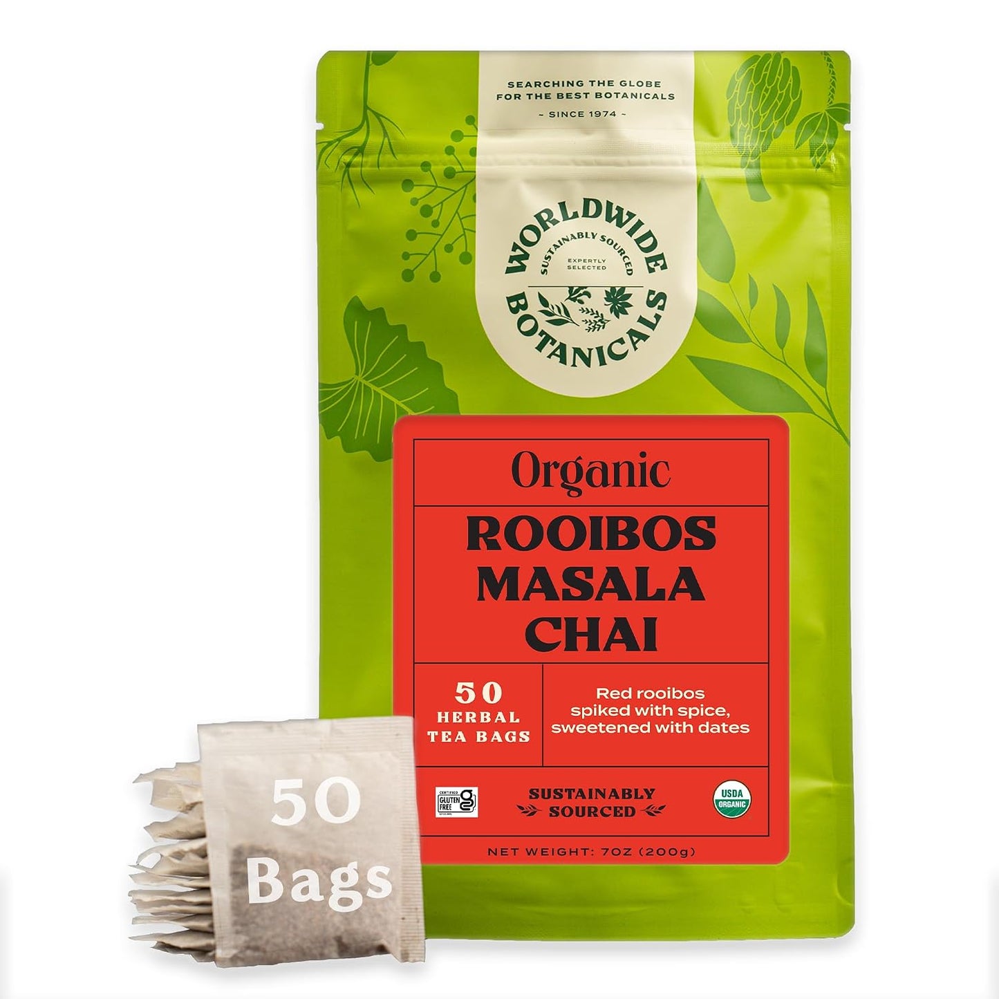Worldwide Botanicals Organic Lemon Balm Tea, 25 Tea Bags - 50% more herbs with 2.25g per teabag - 100% Pure Lemon Balm Leaves, Kosher