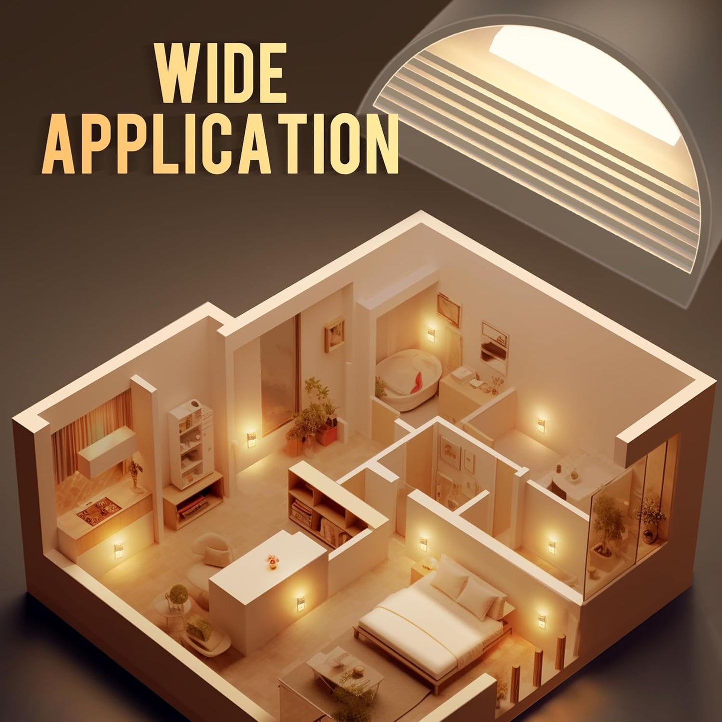 DORESshop LED Night Light[2 Pack], Night Lights Plug into Wall, 3 Level Brightness Adjustable Plug in Night Light, Dusk to Dawn Sensor, Nightlights for Adults, Bedroom, Bathroom, Hallway, Amber
