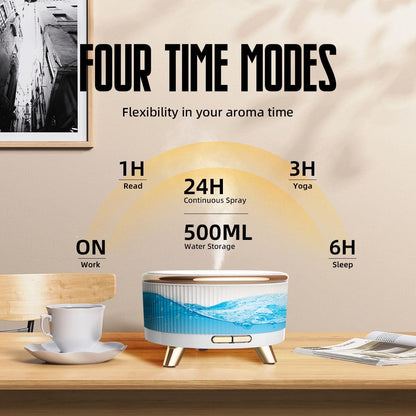 20-Hour Long-Lasting Aromatherapy, 500ML Large Essential Oil Diffuser: Ultrasonic Cool Mist Humidifier with Remote Control, 7 Color Lights, Timer, Auto-Off for Home/Bedroom/Yoga (White)