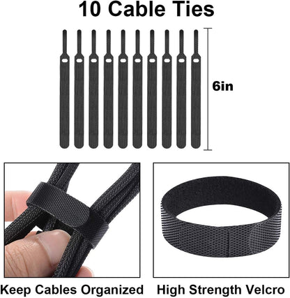 DUNCHATY Cable Management Box 3 Pack - Cord Hider & Power Strip Cover for Desk TV Computer - Child Pet Safe ABS Wire Organizer Box with 10 Cable Ties & Clips, White
