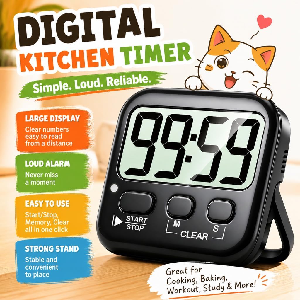 Antonki 2 Pack Digital Timer for Kids Classroom Kitchen Timers for Cooking