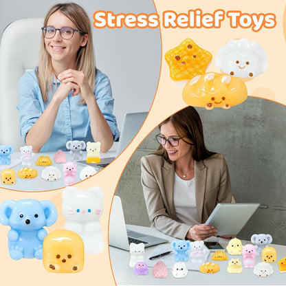 4 Pack Fidget Toys, Squishy Cube, Cube Squishy for Anxiety & Stress Relief for Adults, Slow Rise Sensory Stress Balls, Classroom Prizes