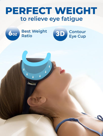 3D Weighted Cooling Gel Eye Mask for Sleeping, FSA Eligible Items HSA, 6oz Gel-Weighted Sleep Mask, 100% Blackout, Gentle Pressure & Cold Relief for Migraine, Ice Cold Mask for Travel Essentials