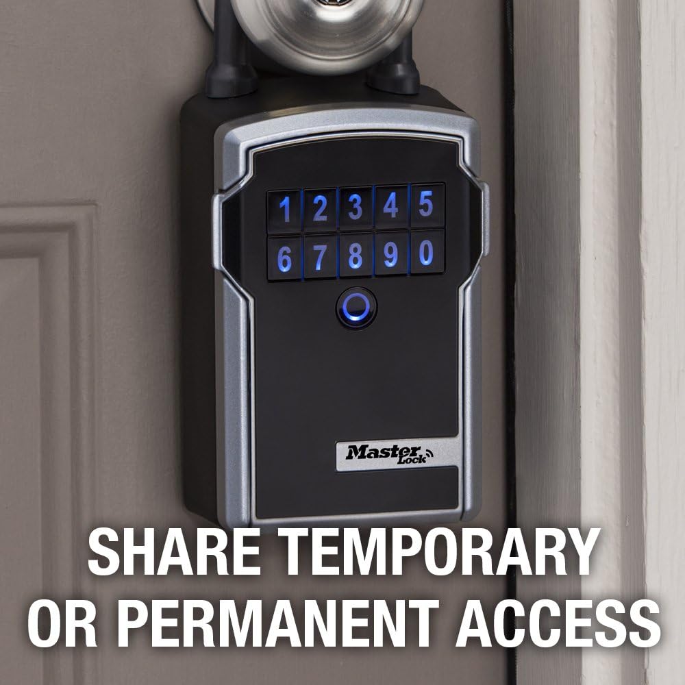 Master Lock Wall Mount Digital Key Lock Box, Bluetooth, iOS Android 5441EC