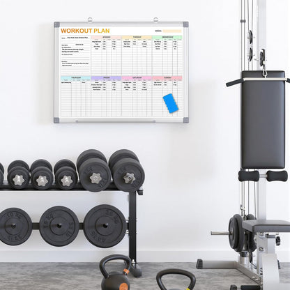Workout Plan Dry Erase Magnetic Whiteboard for Refrigerator-Weekly Fitness Tracker Gym Exercise Tracker Schedules and Checklists