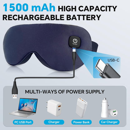 Cordless Heated Eye Mask for Dry Eyes Relief, with 3 Heat Settings, Washable Eye Cover, Warm Heating Pad for Stye Eye Treatment & Travel Use