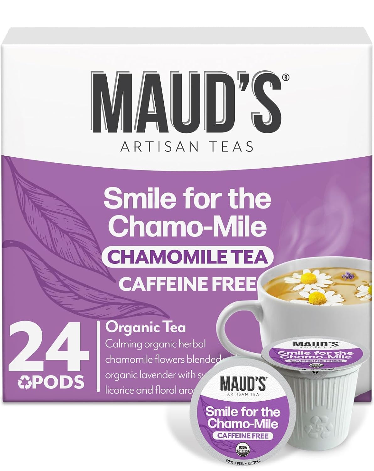 Maud's Organic Chamomile Lavender Tea Pods - 24ct