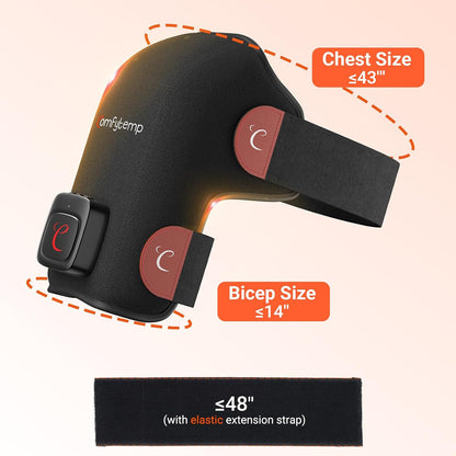 Comfytemp Cordless Red Light Therapy for Shoulder, 94 LEDs Wearable Near Infrared Light Wrap, 3D Portable Flexible Wrap with Timer, 660nm & 850nm, Gifts for Women Mom Men Dad (No Massage,One Size)
