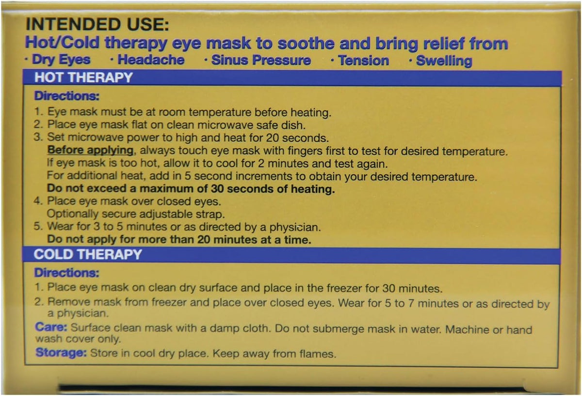 Oasis Rest & Relief Reusable Hot Cold Therapy Eye Mask
