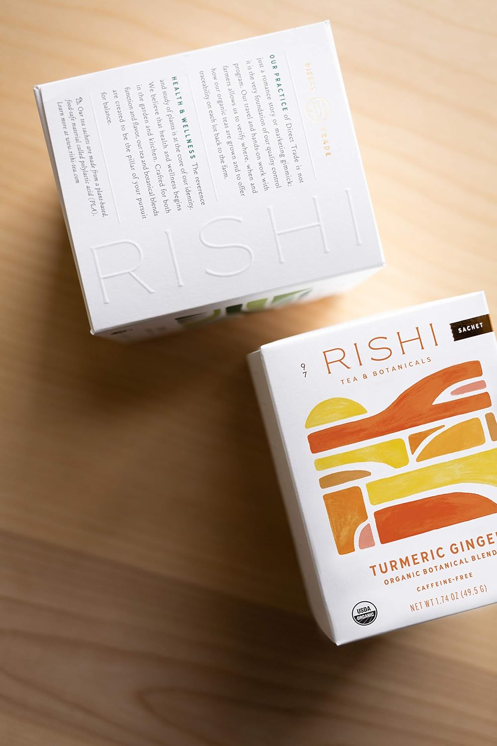Rishi Tea Turmeric Ginger Herbal Tea - Organic Sachet Bags, Caffeine Free Blend with Spicy Ginger & Citrus, Hot or Iced - 50 Count (Pack of 1)