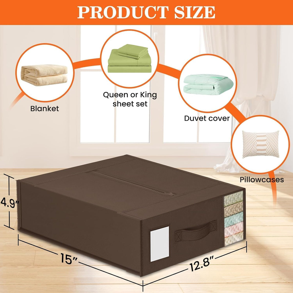 WOWBOX Bed Sheet Organizers and Storage,Closet Organizer Under Bed Storage