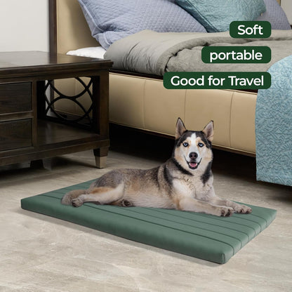 BALANCE Dog Crate Bed, Orthopedic Dog Bed Pad with Waterproof Liner, Washable Crate Foam Pet Mat for Large, Medium, Puppy Dogs Breeds, Mint Leaf, 36“x23”x1.6“