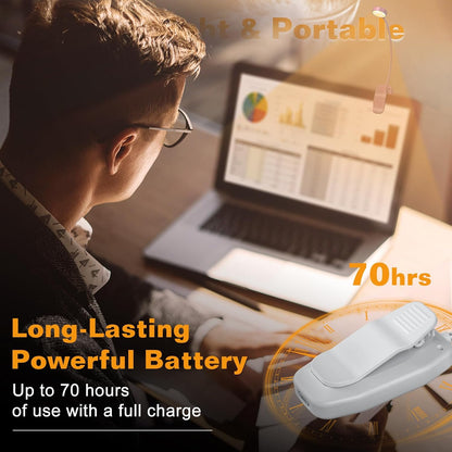 KTEBO 2 Pack Rechargeable Book Light Clip-On Reading Light for Books in Bed | 9 eye-friendly modes from 3 color temperatures and 3 brightness, USB-C up to 30 hrs - Black & Black