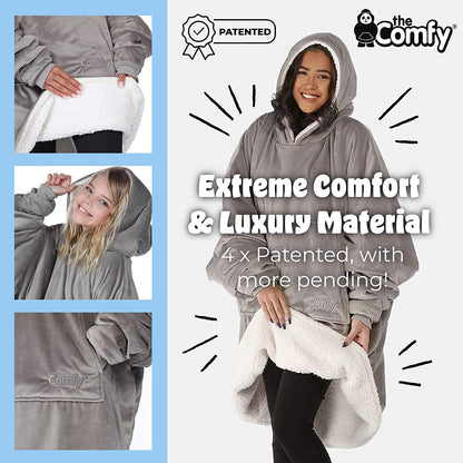 THE COMFY Original | From Shark Tank | Patented | Oversized Sherpa Wearable Blanket Hoodie| Gift for Women & Men | One Size