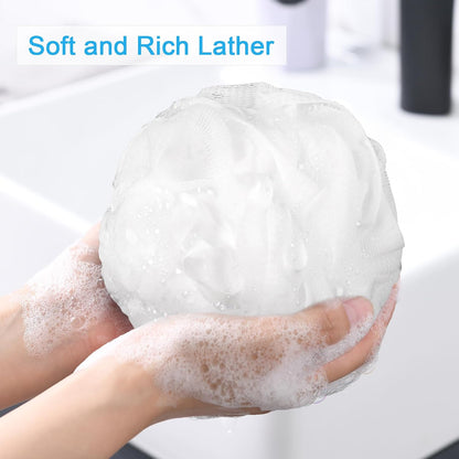 AmazerBath Loofah Sponge 75g/Piece, Exfoliating Bath Sponge Body Scrubber - Loofa Set of 4 Flower Color (Large, Green-Purple)