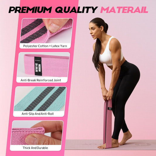 Lianjindun Booty Resistance Bands for Legs & Glutes, Non-Slip Workout Set