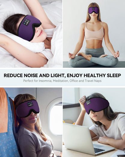 MUSICOZY Sleep Headphones, Bluetooth 5.4 Sleep Mask Headband Headphones Sleeping Eye Mask, Wireless Music Earbuds Earphones with HD Stereo Speakers for Side Sleepers, Cool Gadgets Unique Gift