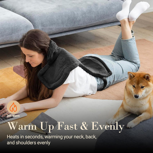 COMFIER Large Heating Pad for Back, FSA Eligible HSA Heating Pad for Neck and Shoulders and Back, Heated Neck Wrap, 3 Heat Levels & 90-Mins Auto Shut Off, Fathers Day Dad Gifts for Men Husband