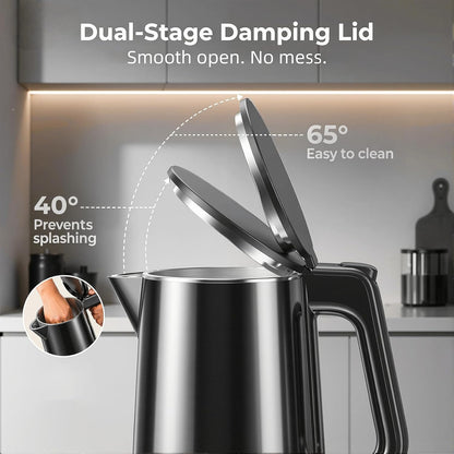 Electric Kettle with Digital Display & Temperature Control, 1.0L Stainless Steel Water Boiler, 1200W Fast Boiling, 4H Keep Warm, BPA-Free Auto Shut-Off, Tea Coffee Kettle for Home Office 120V, White
