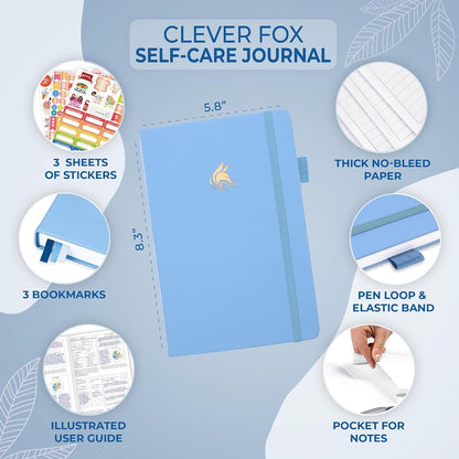Clever Fox Self-Care Journal for Women, Daily Planner 5.8x8.3 Aquamarine